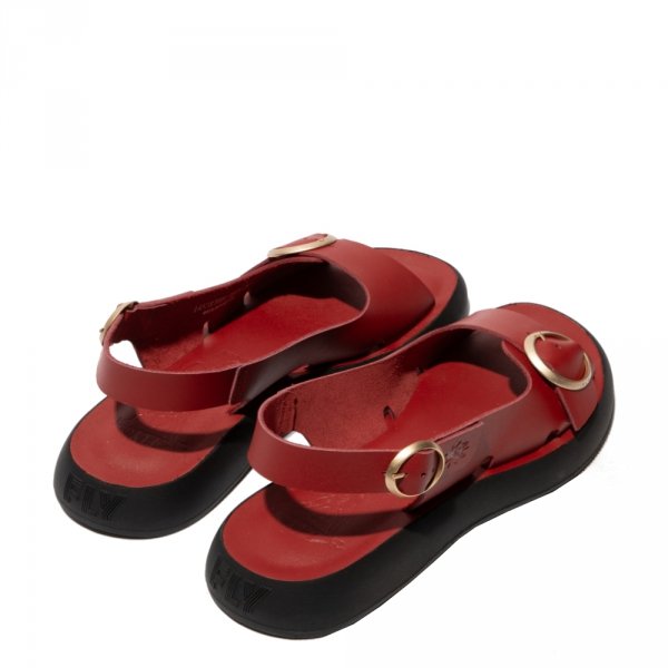 Sandały damskie Fly London BEIV 387 skórzane czerwony P145387001