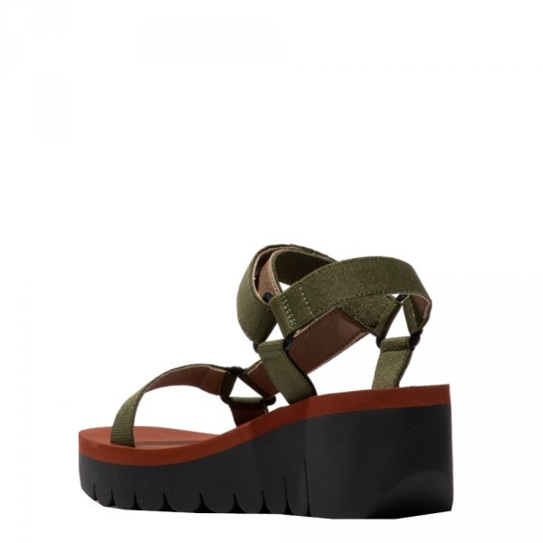 Sandały damskie Fly London YEFA 726 skórzane zielony P144726013