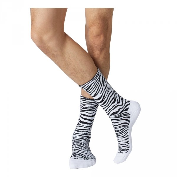 Skarpety Jimmy Lion ATHLETIC ZEBRA PRINT White