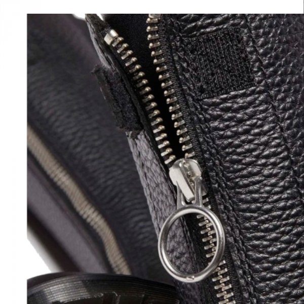 Kozaki Dr. Martens 1B99 Frnt Zip Black Wanama &amp; Black Milled Nappa 32053001