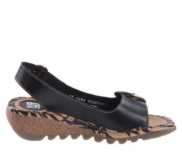 Sandały damskie Fly London TRAM723 skórzane czarny P500723000