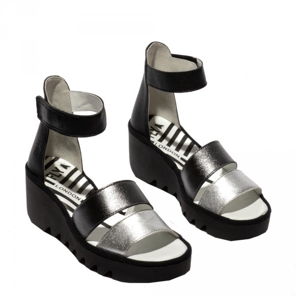Sandały Fly London BONO 290 Silver/Graphite/Black Idra P501290014