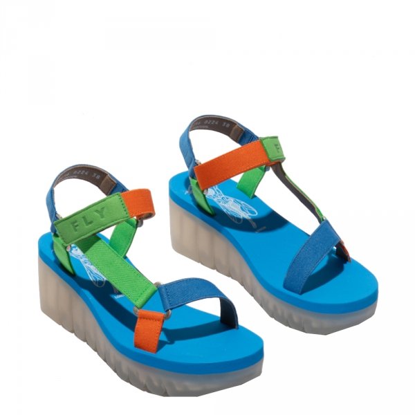 Sandały Fly London YEFA 726 Pistachio/Multicolor/Azurre Cupido/Elastic P144726016