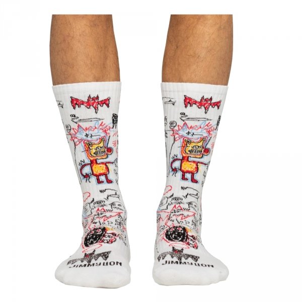 Skarpety Jimmy Lion BASQUIAT BATMAN White