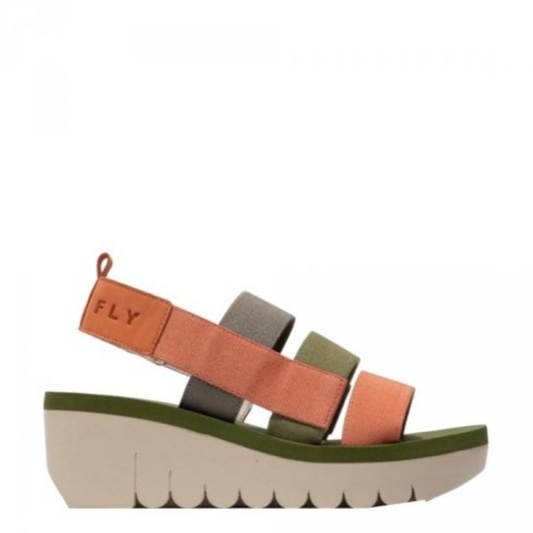 Sandały Fly London YERE 847 Army Green/Multicolor/Army Green Cupido/Elastic P144847009