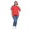T-SHIRT DAMSKI W PASKI O LUŹNYM KROJU BD1900-035