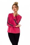 Moe M727 Bluza z lampasami - koralowa