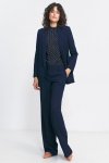 Nife Granatowe spodnie typu wide leg - SD81