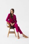 Stylove S356 Spodnie z wysokim stanem - śliwkowe