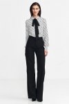Nife Spodnie bootcut, z krytym guzikiem - czarny - SD101