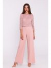 Stylove S381 Kombinezon z koronkową górą - pudrowy