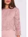 Stylove S381 Kombinezon z koronkową górą - pudrowy