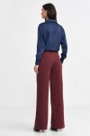 Nife Spodnie z zakładkami, wide leg - bordo - SD102