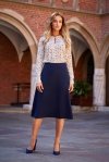 Stylove S133 Spódnica lekko rozkloszowana - granatowa
