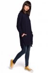 BeWear B101 Bluza - tunika z rozcięciami po bokach - granat