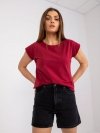 T-shirt-RV-TS-4833.91P-bordowy rozmiar - XS