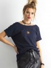 T-shirt-RV-TS-4662.37P-granatowy rozmiar - XS