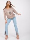 Bluzka-RV-BZ-0224.42-ciemny bezowy rozmiar - S/M