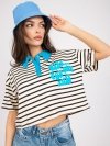 Bluzka-FA-BZ-7785.91P-czarno-beżowy rozmiar - ONE SIZE