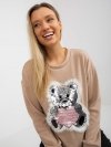 Bluzka-LK-BZ-509067-1.27-beżowy rozmiar - ONE SIZE