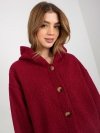 Płaszcz-RV-PL-8449.98P-bordowy rozmiar - S/M