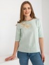 Bluzka-LK-BZ-506609.77-mietowy rozmiar - 40
