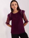 Bluzka-LK-BZ-506682.26P-ciemny fioletowy rozmiar - 42