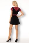 Szlafrok Kumiko LC 90428 Pink Rosses Collection Black Czarny LivCo Corsetti Fashion rozmiar - S/M
