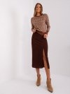 Spódnica-LK-SD-509445.72P-ciemny brązowy rozmiar - L/XL