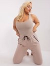 Spodnie dresowe-RV-DR-4765.52-beżowy rozmiar - 3XL