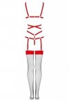 Thiara Red/Czerwone zmysłowe body z pończochami LivCo Corsetti Fashion rozmiar - L/XL