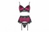 Nahir Maroon/Bordowy zmysłowy komplet LivCo Corsetti Fashion  rozmiar - L/XL