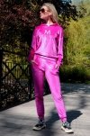 Dollien Fuchsia/Fuksja welurowy komplet dresowy z kapturem Merribel rozmiar - XL