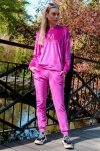 Dollien Fuchsia/Fuksja welurowy komplet dresowy z kapturem Merribel rozmiar - XL