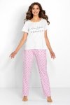 Piżama Damska Model Flawless White/Pink - Momenti Per Me
