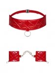 Kajdanki i choker Hunteria czerwone