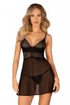 Obsessive Babydoll i stringi Chemeris czarne