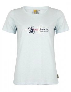 ROADSIGN THEME 3 DAMSKI T-SHIRT PEACE-LOVE-BEACH, NIEBIESKI 18-005739-2, 18-005739-3, 18-005739-1, 18-005739-4, 18-005739-5