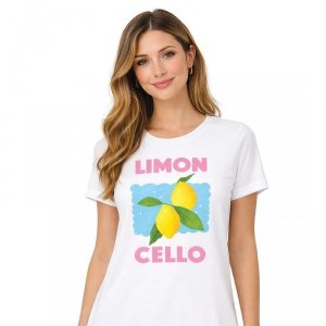 T-SHIRT DAMSKI WZÓR CYTRYNA ONESIZE 764730