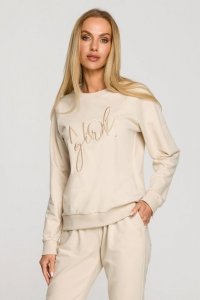 Moe M693 Bluza z haftem - piaskowa