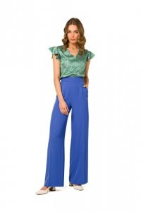 Stylove S331 Spodnie z szerokimi nogawkami - niebieskie