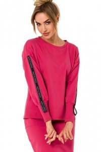 Moe M727 Bluza z lampasami - koralowa