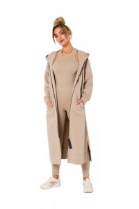 Moe M729 Bluza długa jak parka - beżowa
