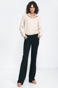 Nife Czarne spodnie typu bootcut - SD80