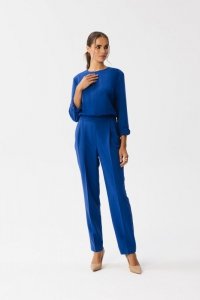 Stylove S355 Kombinezon z łezką w dekolcie - chabrowy