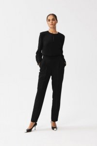 Stylove S355 Kombinezon z łezką w dekolcie - czarny