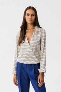 Stylove S357 Bluzka o fasonie kopertowym z nadrukiem - model 2