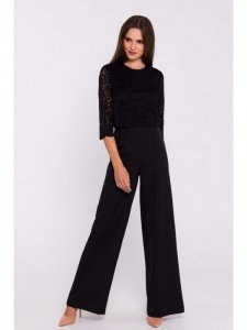 Stylove S381 Kombinezon z koronkową górą - czarny