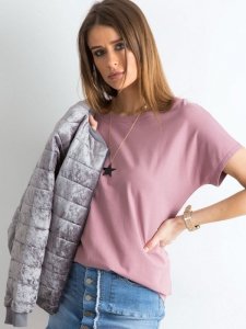 T-shirt-RV-TS-4662.35P-ciemny różowy rozmiar - XS