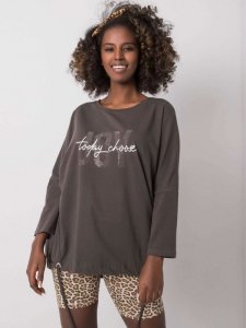 Bluzka-RV-BZ-6282.85P-ciemny khaki rozmiar - S/M